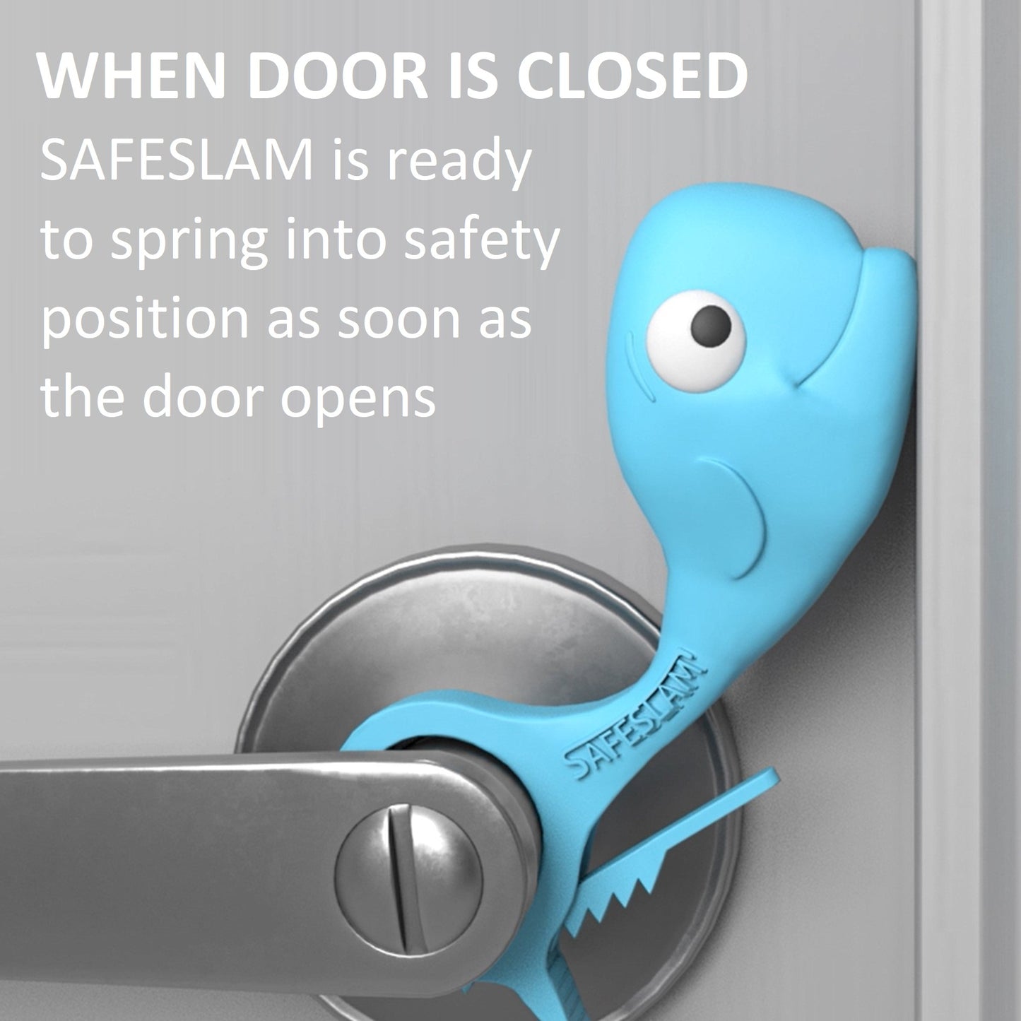 SAFESLAM Stop Door Slams – Prevent Hand Injuries – Always On Door Ready to Protect – Safe and Quiet Doors – Kids Love