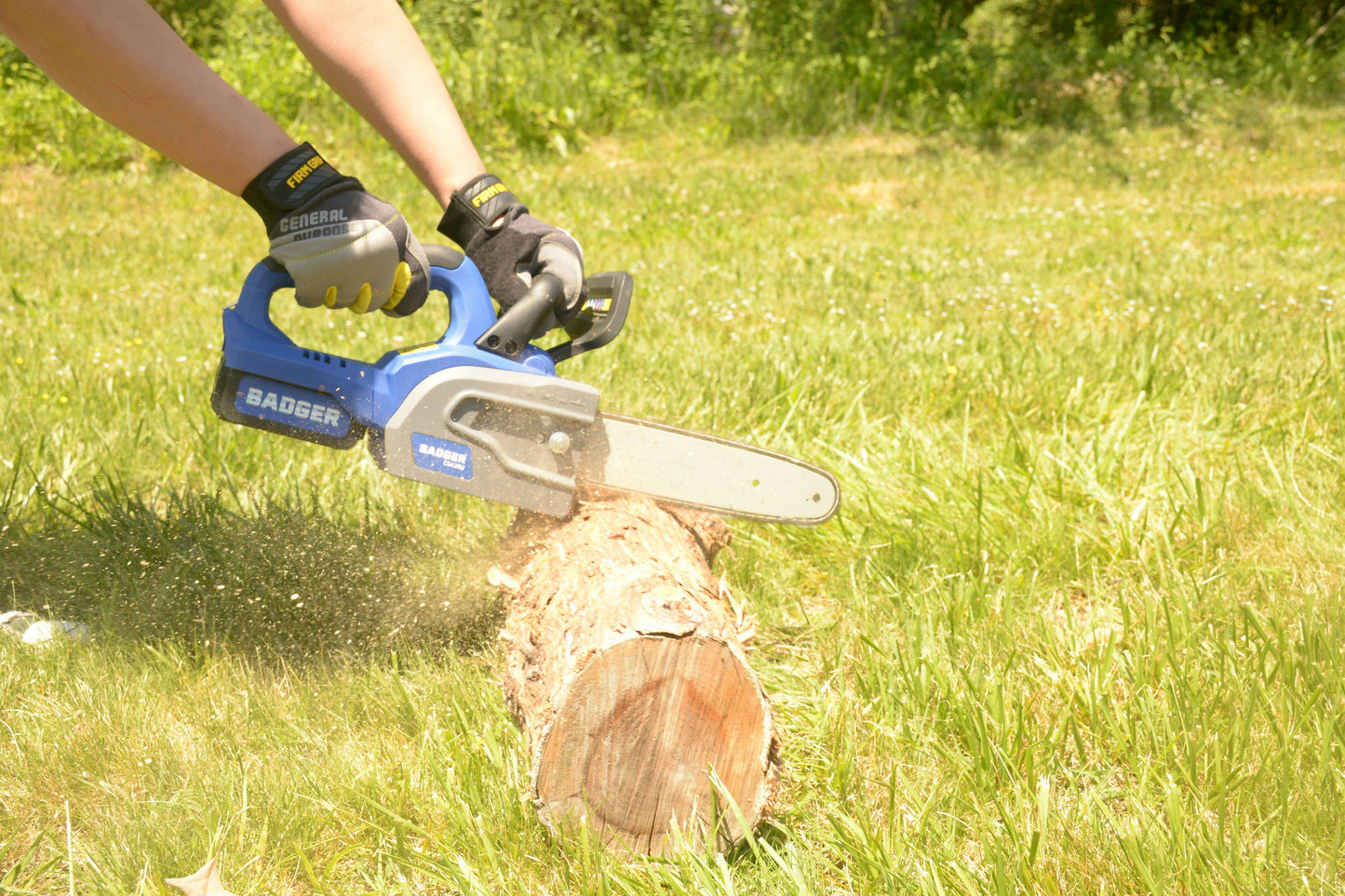 Wild Badger Power Cordless 20 Volt 12-inch Brushless Chainsaw, Includes 4.0 Ah Battery and Clip-on Charger