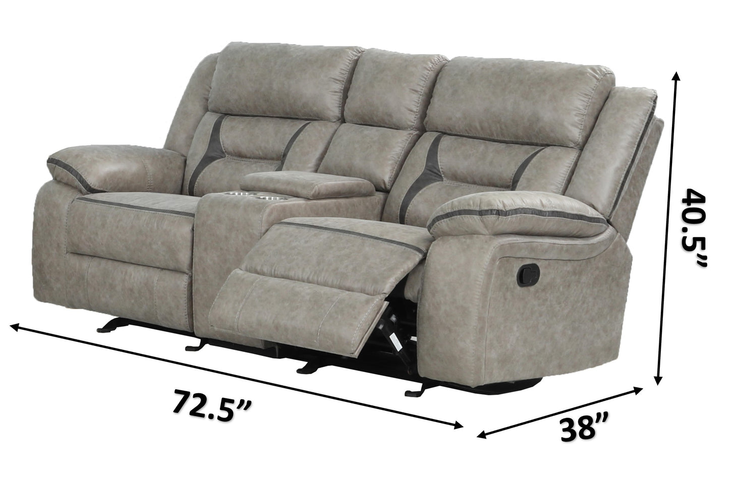 Denali Reclining 3PC sofa set with, Glider Reclining LoveSeat made with high performance fabric including inbuilt USB