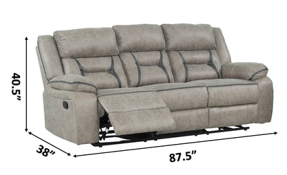 Denali Reclining 3PC sofa set with, Glider Reclining LoveSeat made with high performance fabric including inbuilt USB