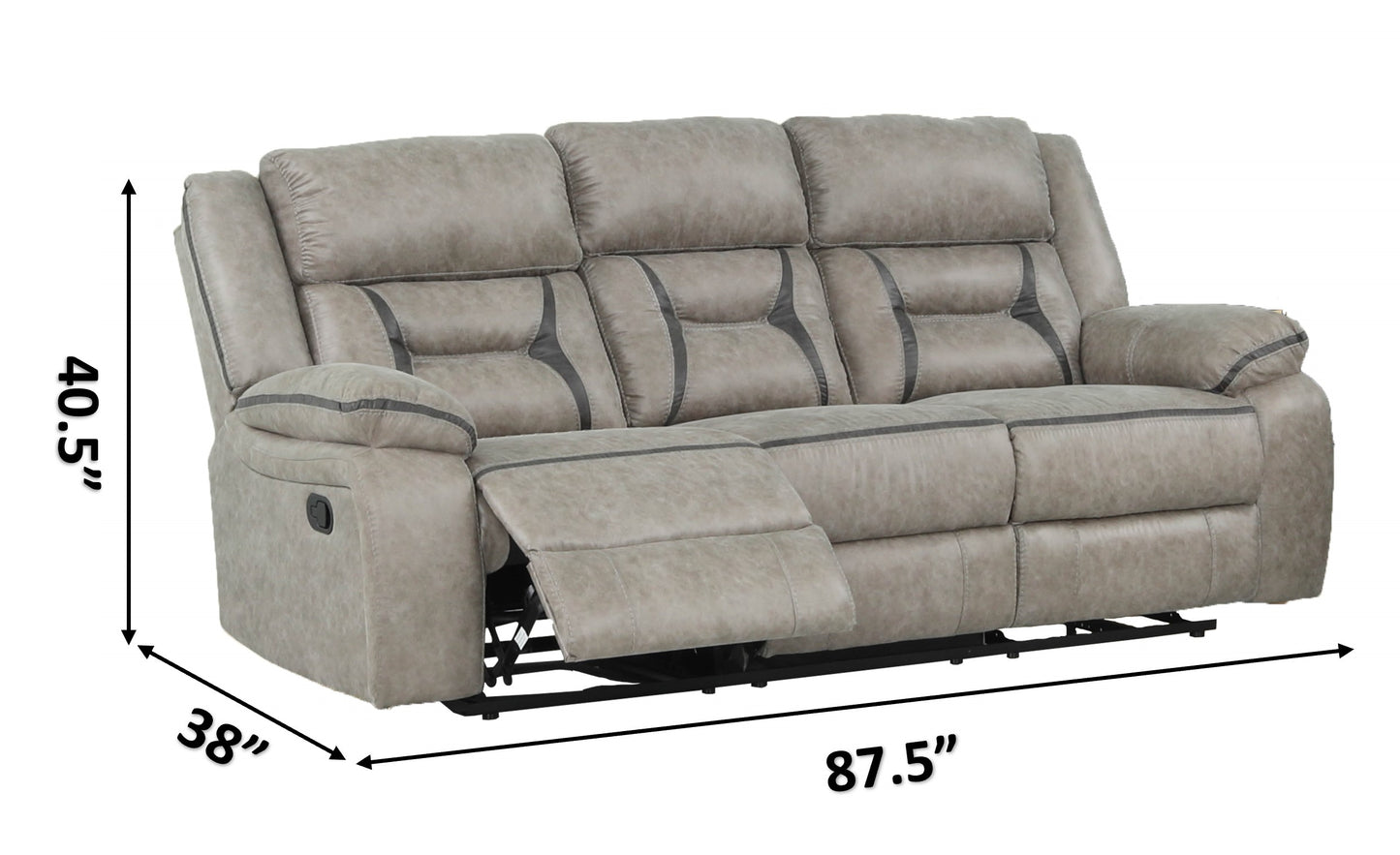 Denali Reclining 2PC sofa set with, Glider Reclining LoveSeat made with high performance fabric including inbuilt USB