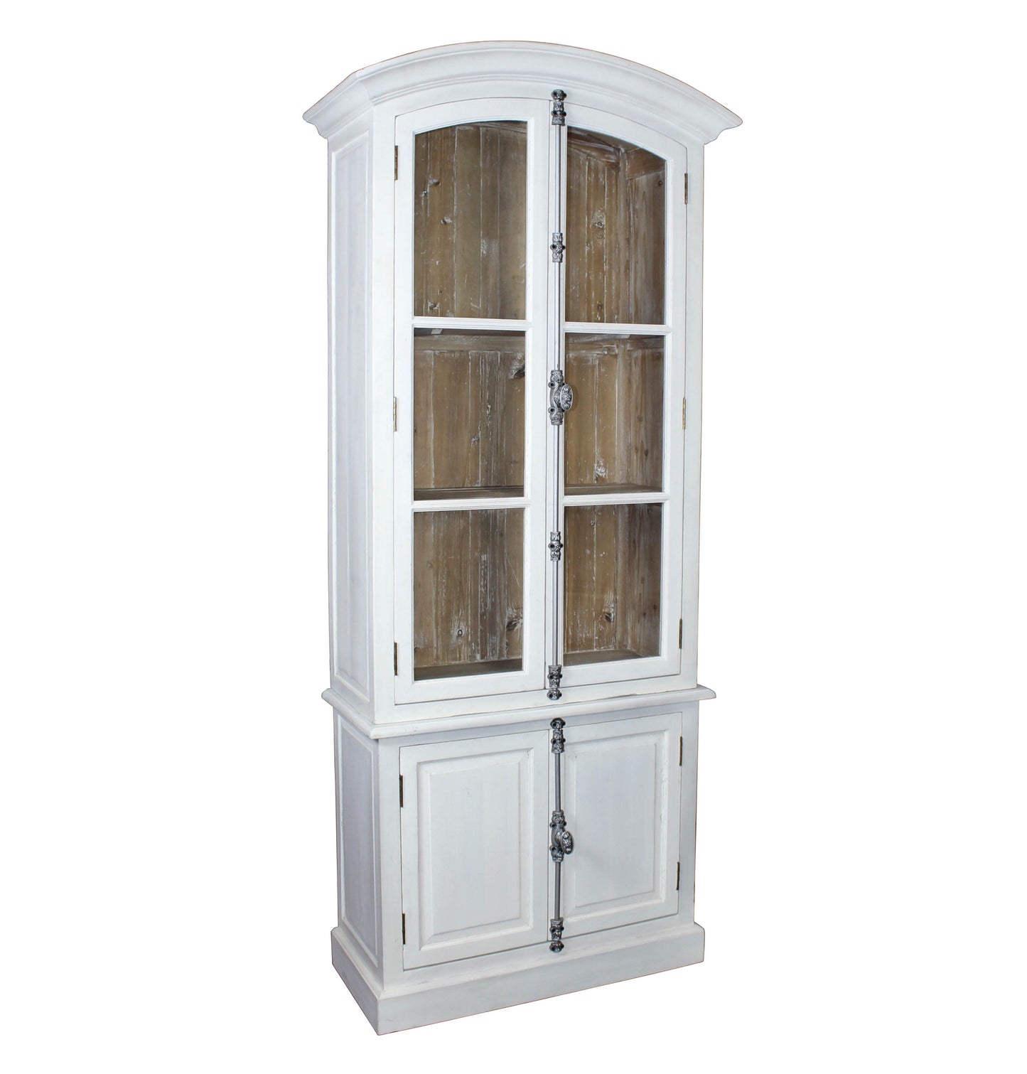 Ellerie Vitrine Cabinet, white/driftwood