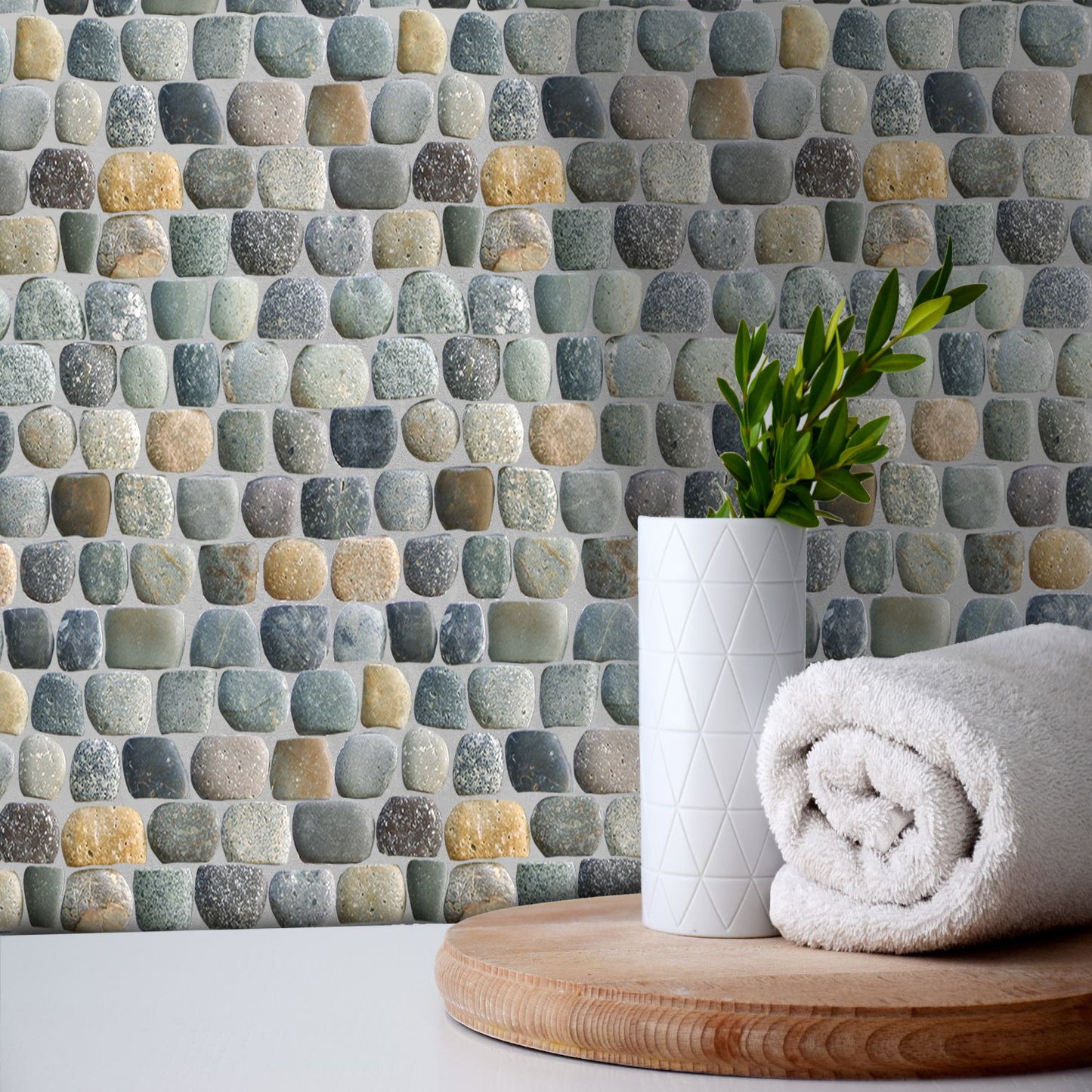 Strip Mix Natural Stone Mosaic Wall & Floor Tile