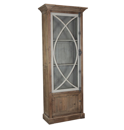 Garrity Narrow Vitrine Cabinet, natural/white