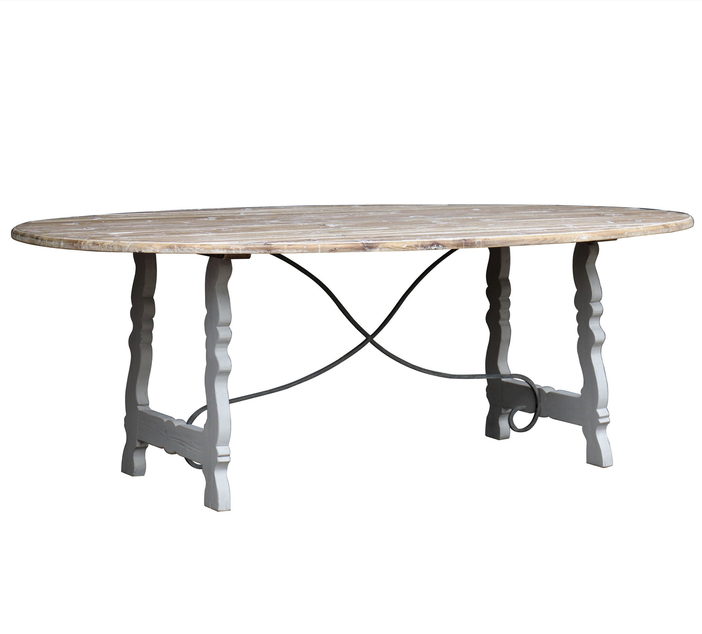 Navarre Dining Table, light gray/driftwood
