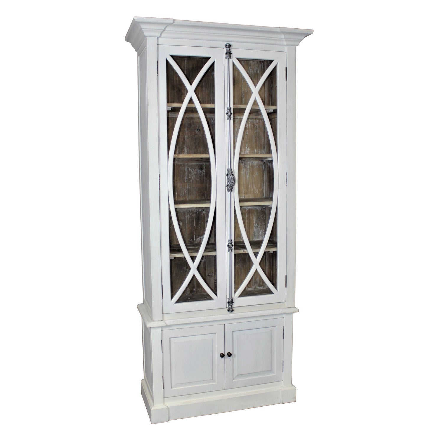 Garrity Vitrine Cabinet, white/driftwood