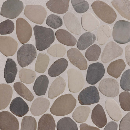 Mix Blend Sliced Pebble Mosaic Wall & Floor Tile