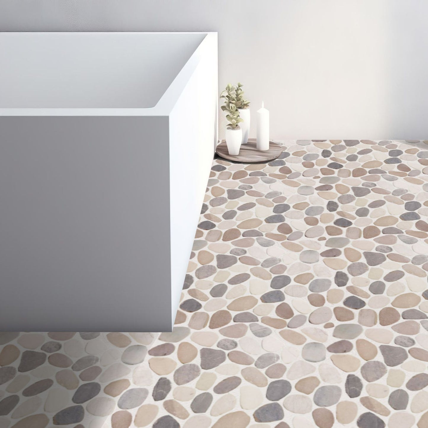 Mix Blend Sliced Pebble Mosaic Wall & Floor Tile