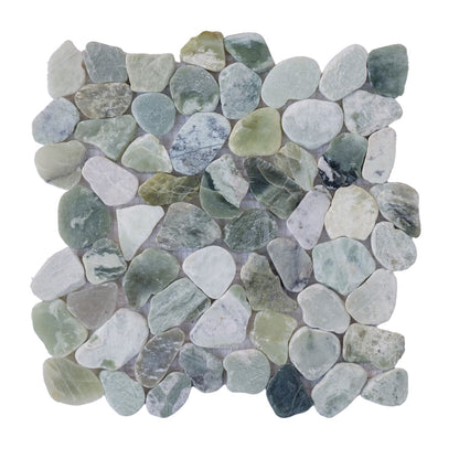 Ocean Green Sliced Pebble Mosaic Wall & Floor Tile ( $20.04/sq.ft)