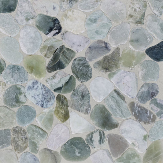 Ocean Green Sliced Pebble Mosaic Wall & Floor Tile ( $20.04/sq.ft)