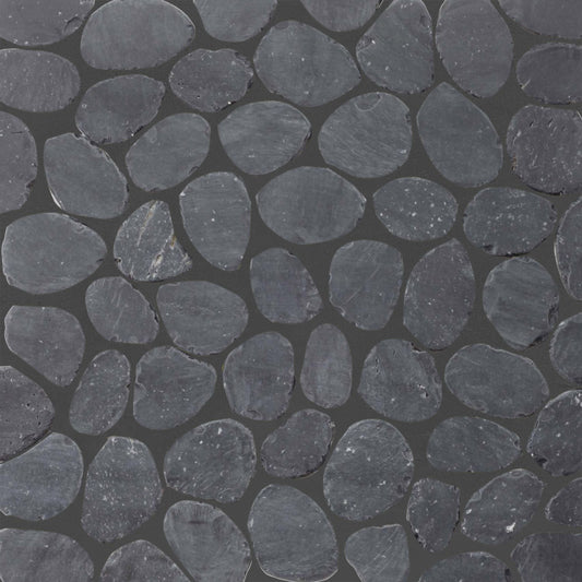 Charcoal Sliced Pebble Mosaic Wall & Floor Tile ( $12.24/sq.ft)