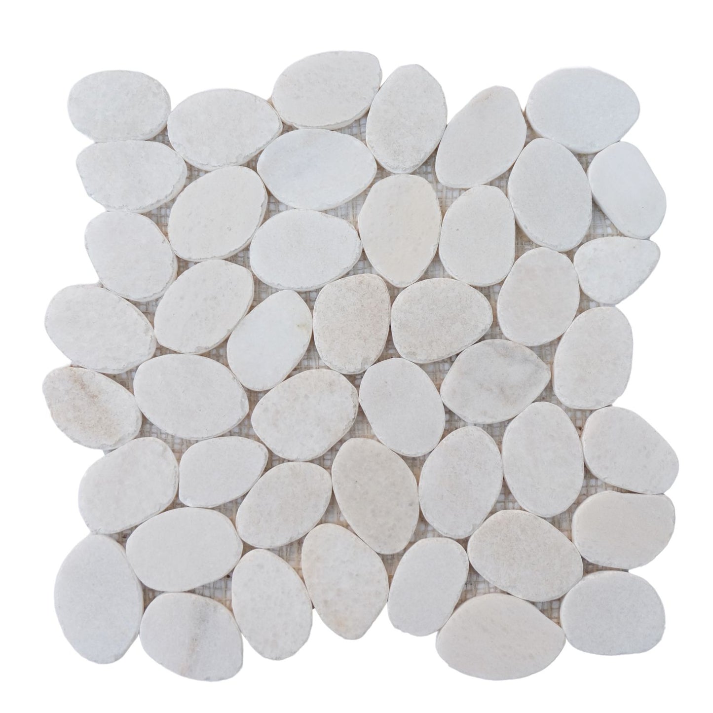 Snow White Sliced Pebble Mosaic Wall & Floor Tile ( $17.09/sq.ft)