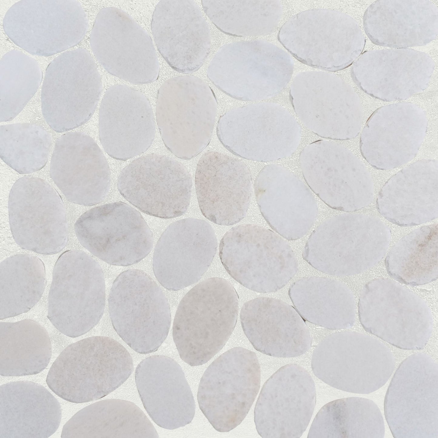 Snow White Sliced Pebble Mosaic Wall & Floor Tile ( $17.09/sq.ft)