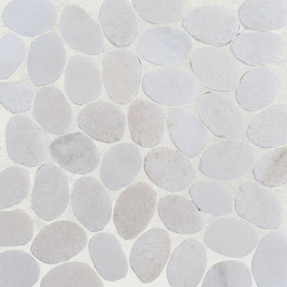 Snow White Sliced Pebble Mosaic Wall & Floor Tile ( $17.09/sq.ft)