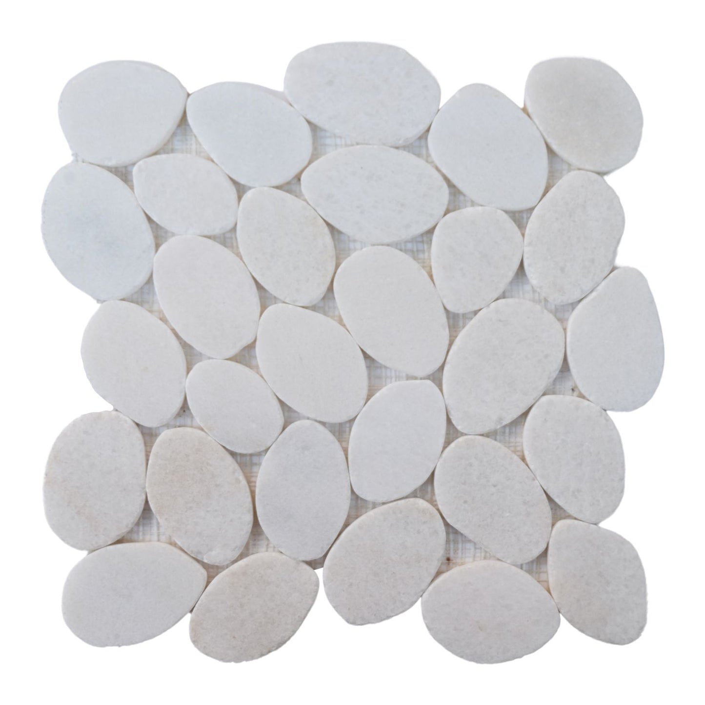 XL Snow White Sliced Pebble Mosaic Wall & Floor Tile ( $17.09/sq.ft)