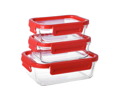 Delight King Glass Food Storage Containers Set with Lids – 6pcs, Leak-Proof, Heat & Cold Resistant, Multipurpose Kitchen Organizers – Durable Borosilicate Glass Meal Prep Containers