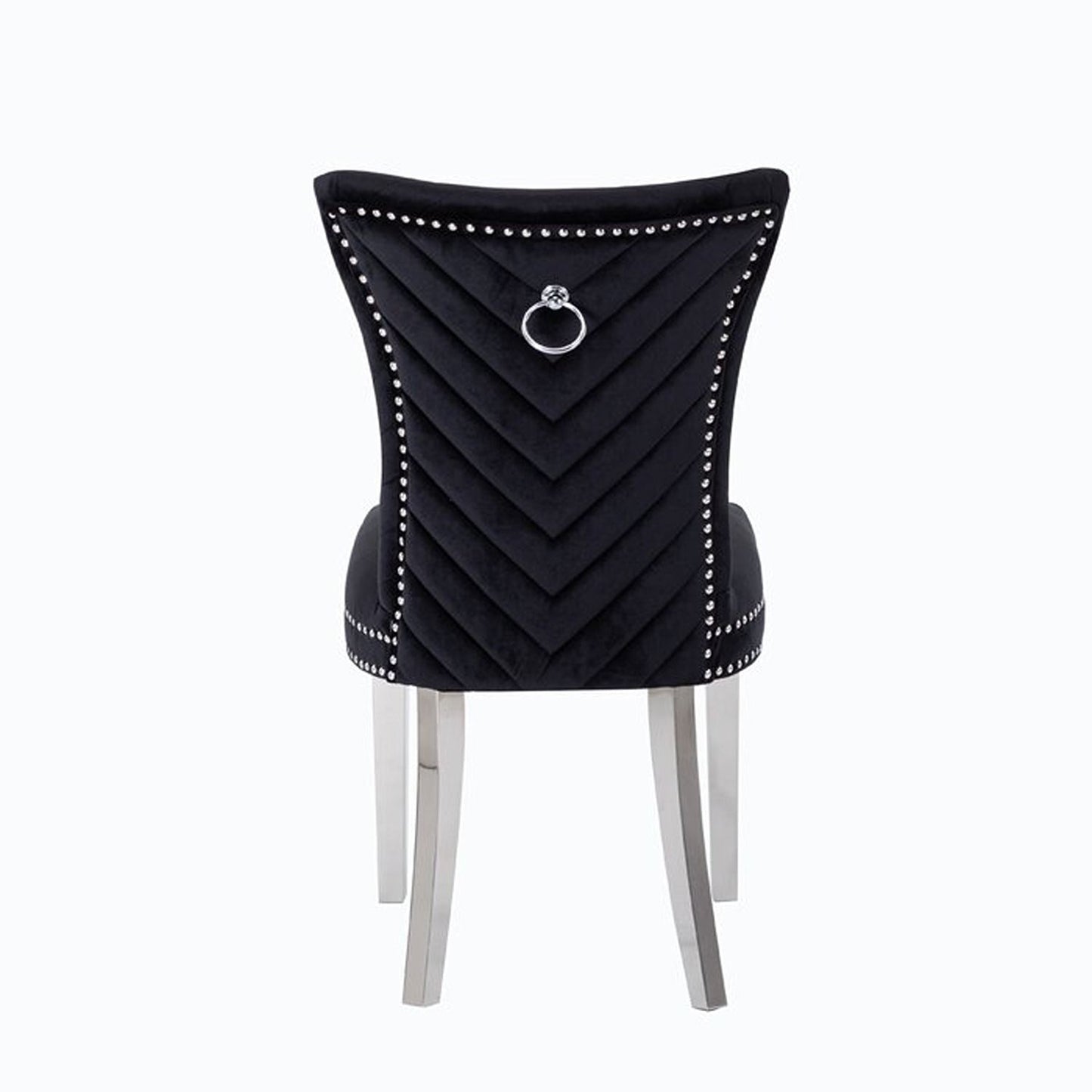 Eva 2 Piece Gold Legs Dining Chairs Finished with Black Fabric