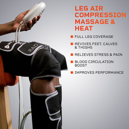 LifePro Leg Massager - Foot and Leg and Calf Compression Massager for Circulation - with Heat and Compression for Pain Relief (Radiate Pro)