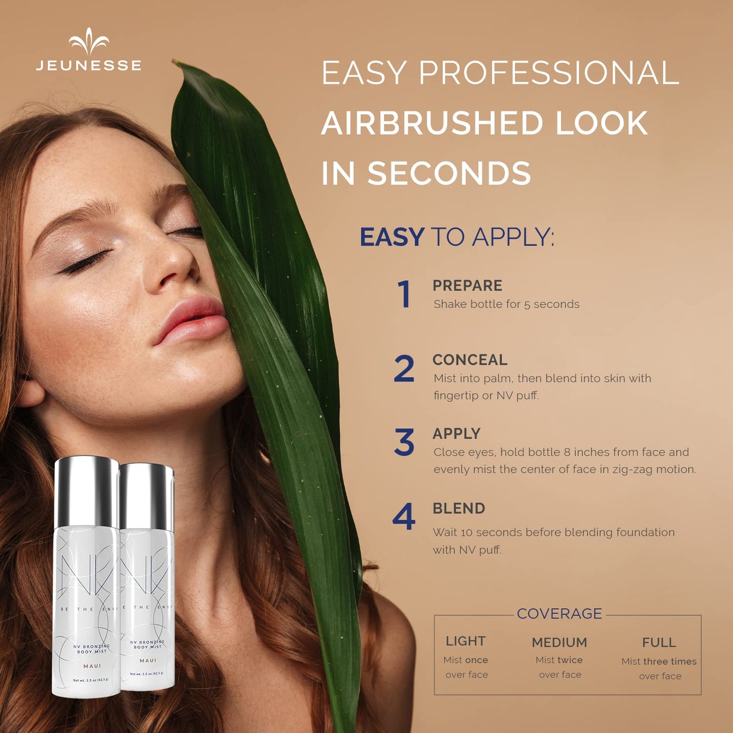 NV Perfecting Bronzing Body Mist Buildable Coverage Professional Airbrush Finish with Vitamins A, D, E and Aloe (Pack Of 2)