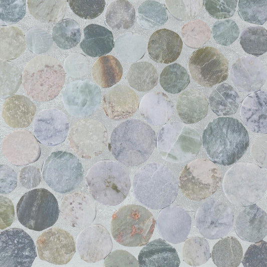 Sea Green Penny Round Mosaic Wall & Floor Tile ( $21.92/sq.ft)