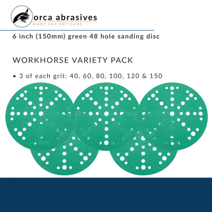 6in Hook & Loop Green Sanding Discs Fits Festool