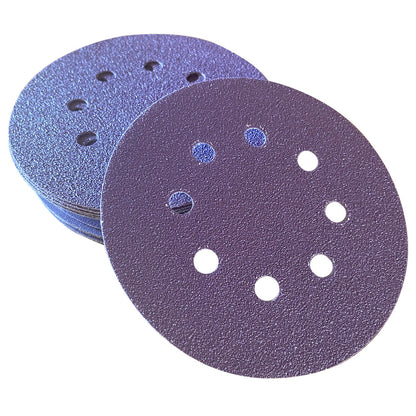 5in Hook & Loop Purple Ceramic Sanding Disc 8 Holes (10 pack)