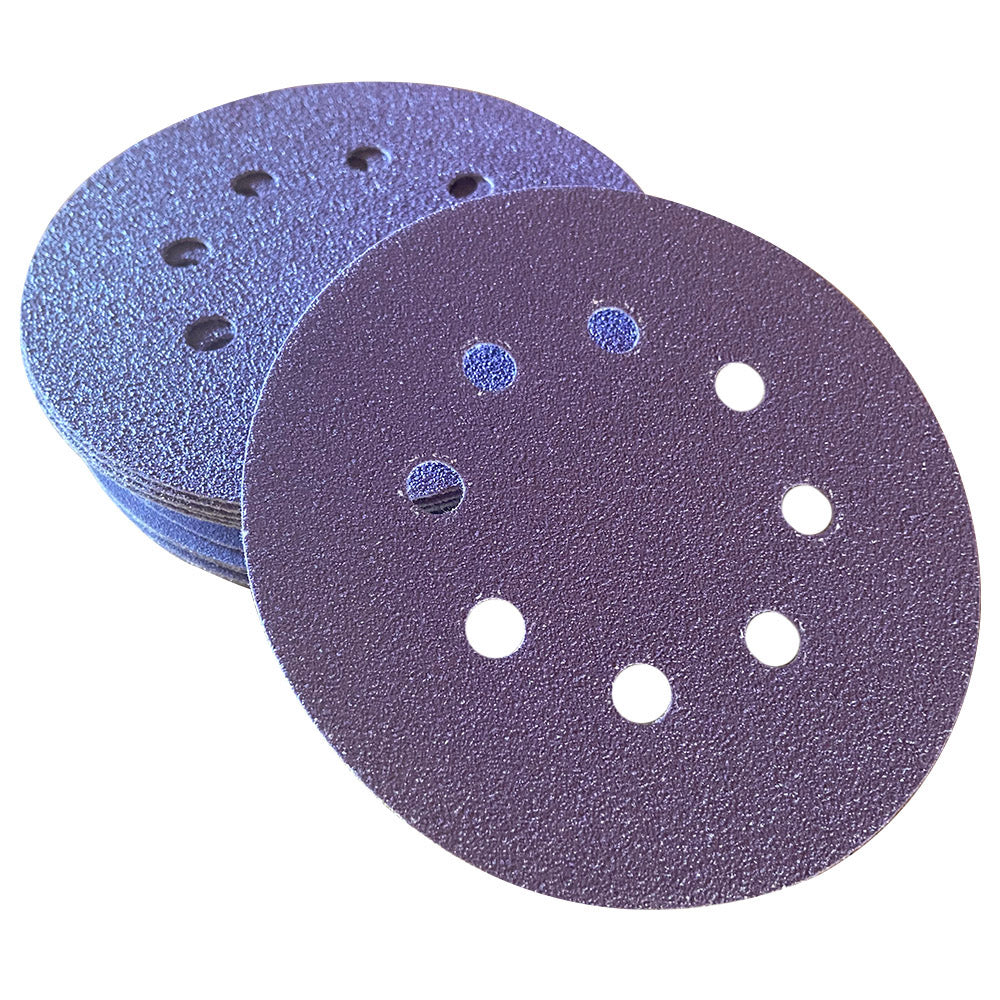 5in Hook & Loop Purple Ceramic Sanding Disc 8 Holes (100 pack)