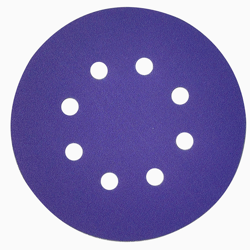 5in Hook & Loop Purple Ceramic Sanding Disc 8 Holes (10 pack)