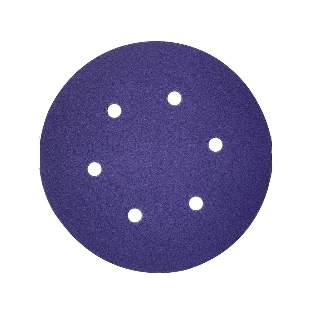 6in Hook & Loop Purple Ceramic Sanding Disc 6 Holes (50 pack)