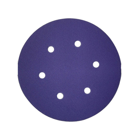 6in Hook & Loop Purple Ceramic Sanding Disc 6 Holes (100 pack)