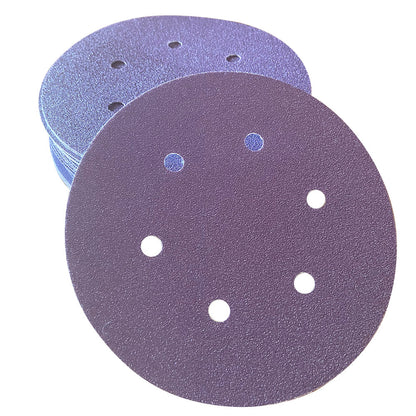 6in Hook & Loop Purple Ceramic Sanding Disc 6 Holes (25 pack)