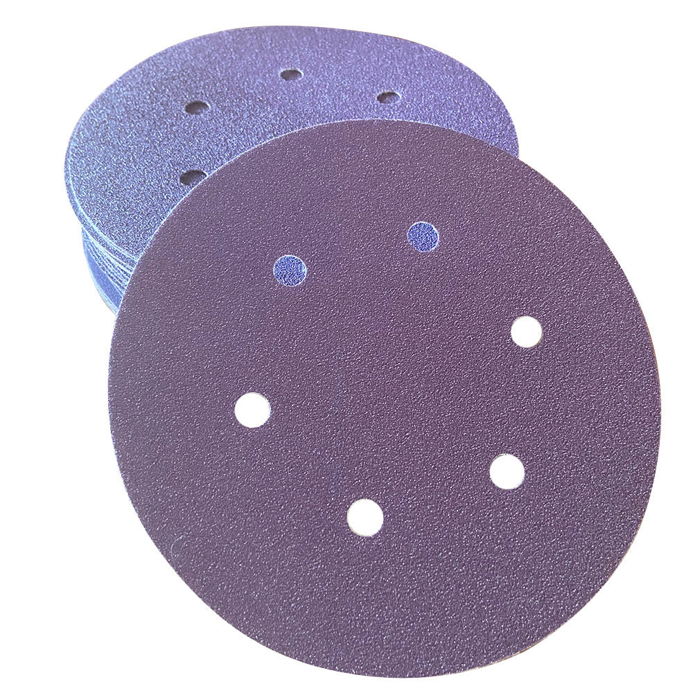 6in Hook & Loop Purple Ceramic Sanding Disc 6 Holes (100 pack)