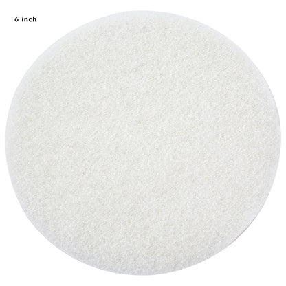 Non-woven White Pad with Hook & Loop 6in