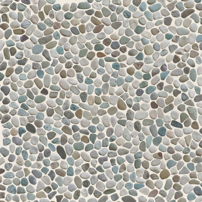 Mini White Green Pebble Natural Stone Mosaic Wall & Floor Tile