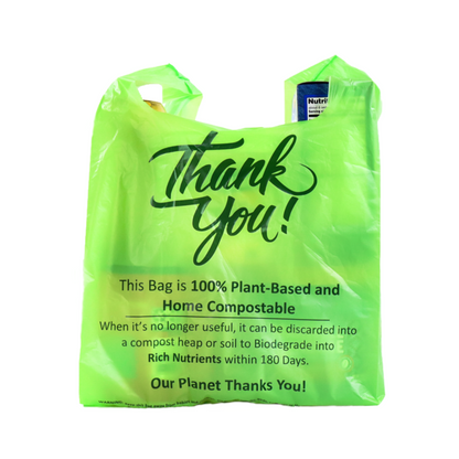 PlasTechFree Multi Use Carry Bags - 100% Home Compostable/Plant-based (500ct)