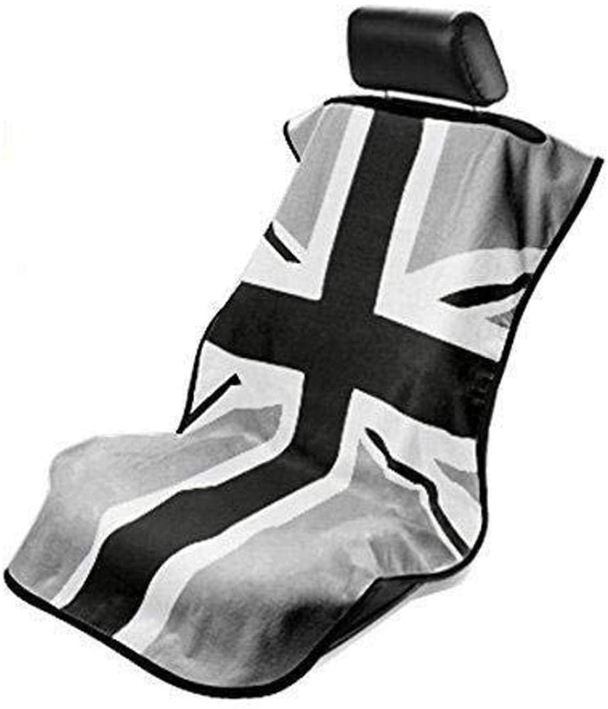 Seat Armour MINI COOPER Black/GREY FLAG Seat Protector Towel, 1 Pack