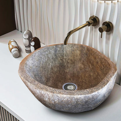 RIVER Riverstone Stone Vessel Bathroom Sink