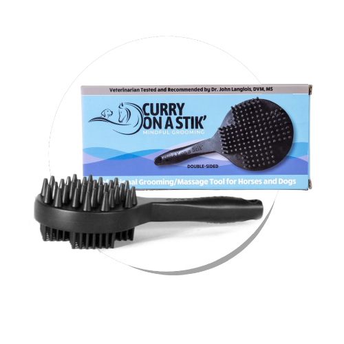 Black Rubber Curry Brush with a Patented Ergonomic Handle