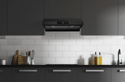 30 Inch Under Cabinet Versatile Vent Range Hood with Stainless Steel Filters in Matte Black