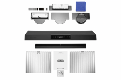 30 Inch Under Cabinet Versatile Vent Range Hood with Stainless Steel Filters in Matte Black