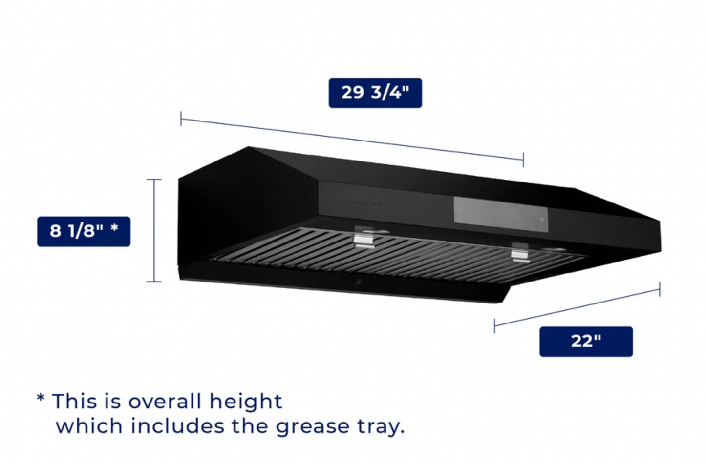 30 Inch Under Cabinet Versatile Vent Range Hood with Stainless Steel Filters in Matte Black