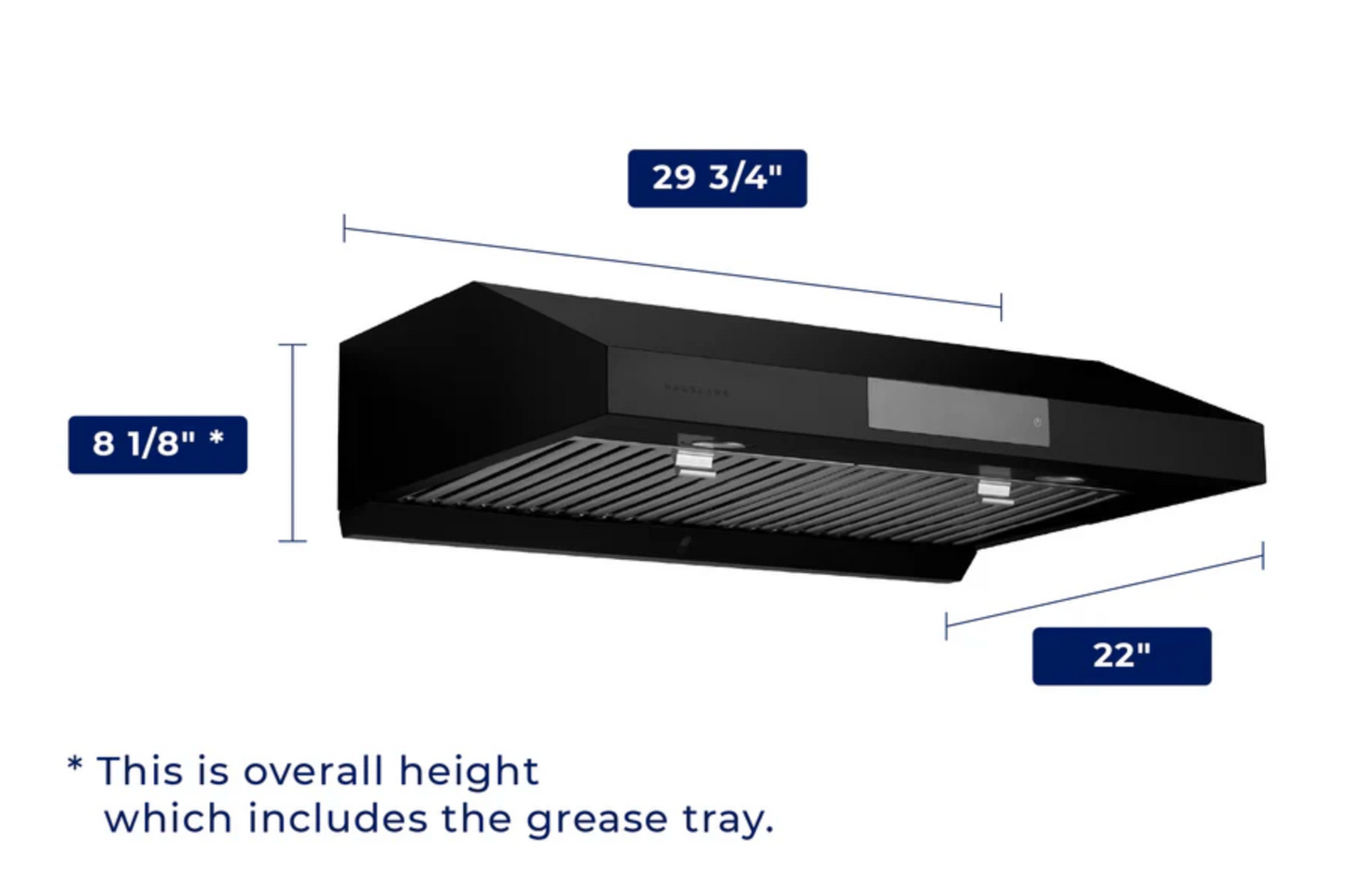 30 Inch Under Cabinet Versatile Venting Range Hood with Stainless Steel Filters in Black Stainless Steel