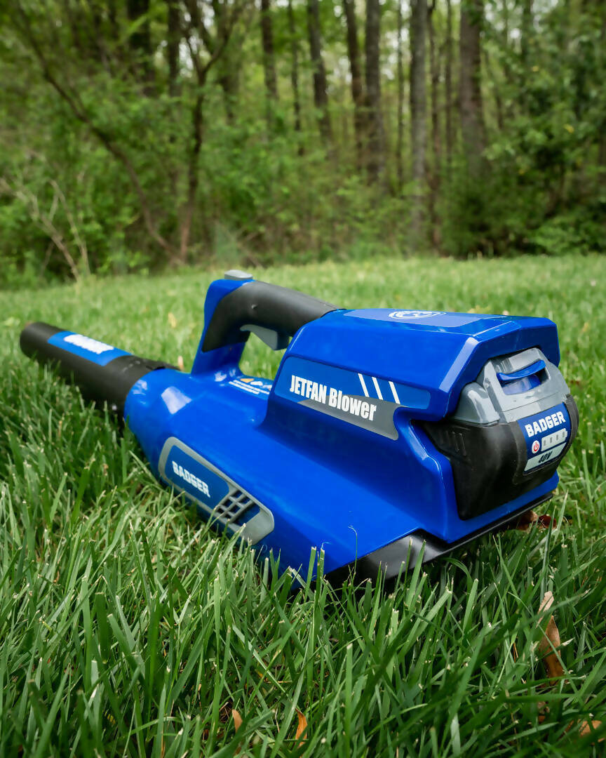 Wild Badger Power Cordless 40 Volt Brushed Trimmer/Edger and Brushed Blower Combo, Includes 2.0 Ah Battery and Clip-on Charger