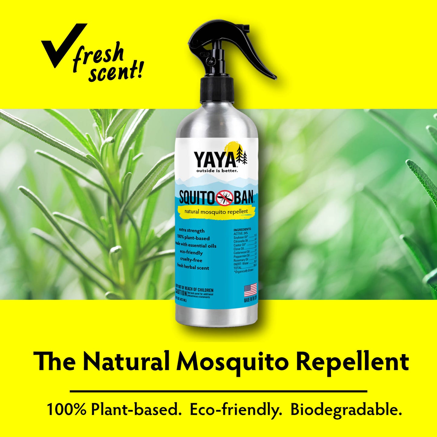 SQUITO BAN Mosquito Bug Repellent,  4 oz and 16 oz