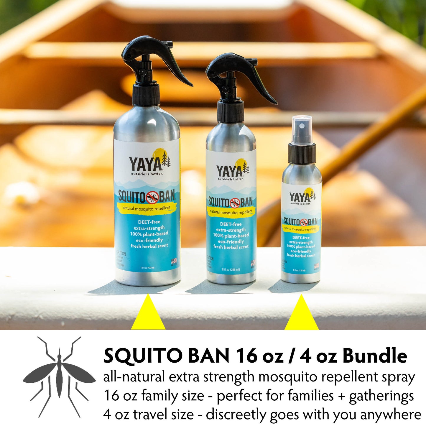 SQUITO BAN Mosquito Bug Repellent,  4 oz and 16 oz