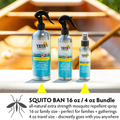 SQUITO BAN Mosquito Bug Repellent,  4 oz and 16 oz