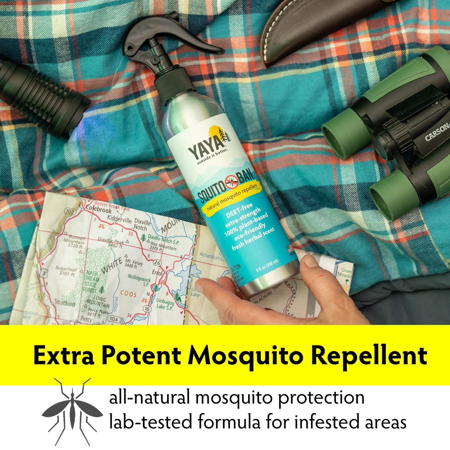 Sport SPF 50 Mineral Sunscreen 3oz and Squito Ban 8 oz Repellent Bug Spray