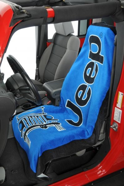 Seat Armour Part Compatible with Jeep - Towel2Go Seat Cover  Blue - 100 % Cotton terry velour