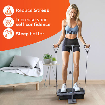 Lifepro Vibration Plate Exercise Machine with Waist-Level Handlebar & Magnetic Acupoints - Powerful Arm Fitness & Recovery Vibration Platform & Whole Body Vibration Machine for Beginne