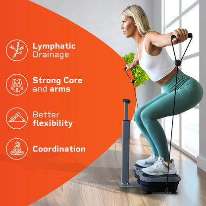 Lifepro Vibration Plate Exercise Machine with Waist-Level Handlebar & Magnetic Acupoints - Powerful Arm Fitness & Recovery Vibration Platform & Whole Body Vibration Machine for Beginne